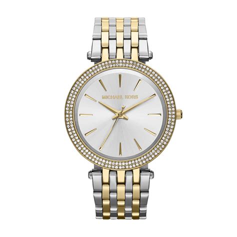 michael kors womens gold and silver watch|black and gold female watch.